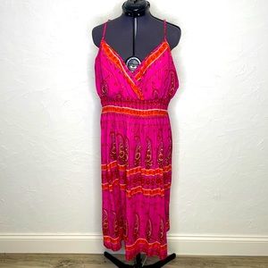 She’s Cool  Pink & Orange Maxi  Sundress